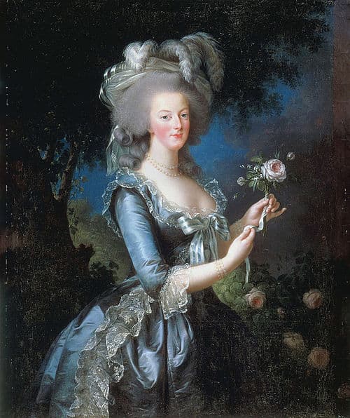 『バラを持つマリー・アントワネット』（1783年）エリザベート＝ルイーズ・ヴィジェ＝ルブラン作